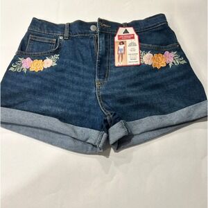 Levi Strauss Womens‎ Signature Vintage High Rise Mom Denim Shorts Floral Size 18
